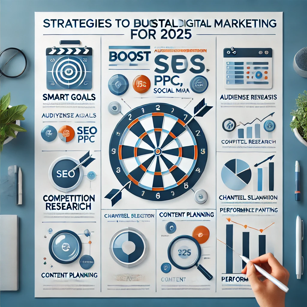 Infografic pași plan marketing digital 2025